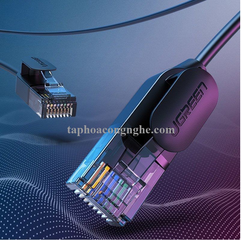 Ugreen 70653 3M 10Gbps 500MHz cat6a màu đen siêu mỏng OD2.8mm cáp mạng Utp LAN Ethernet toàn đồng NW122 30070653